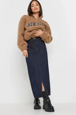 Petite Pocket Patch Denim Skirt