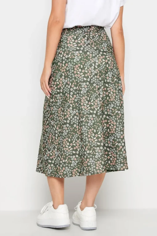Petite Printed Midi Skirt