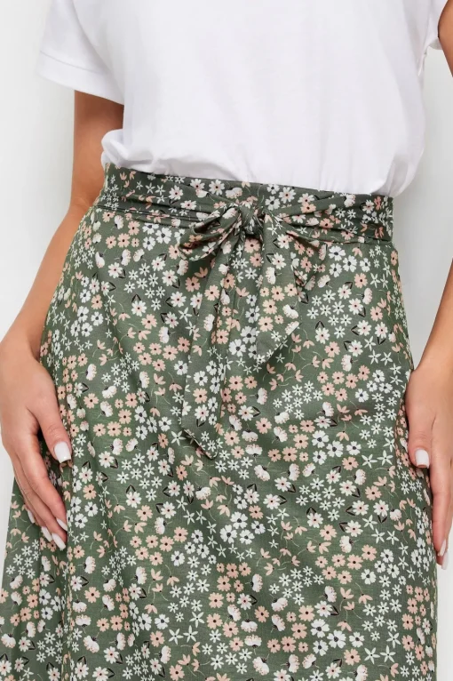 Petite Printed Midi Skirt
