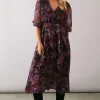 Petite Purple Paisley Wrap Dress