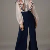 Petite Ruffle Shirt Jumpsuit