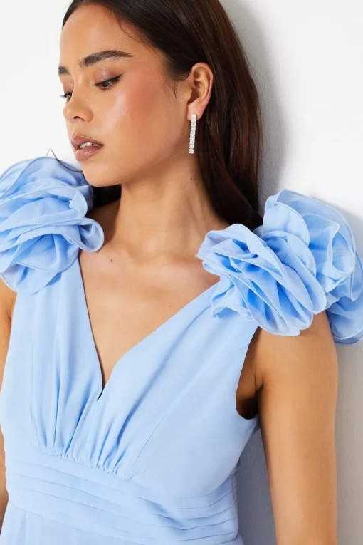 Petite Ruffle Shoulder Georgette Jumpsuit