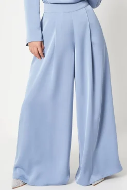 Petite Satin Wide Leg Trouser