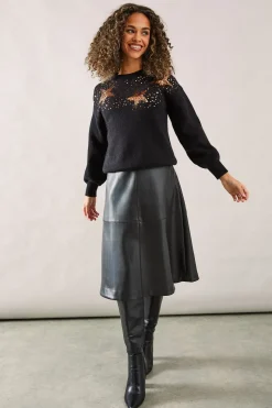 Petite Sequin Festive Star Jumper