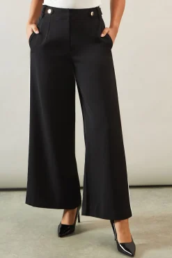 Petite Side Stripe Wide Leg Trousers