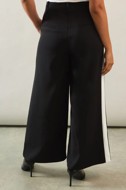Petite Side Stripe Wide Leg Trousers
