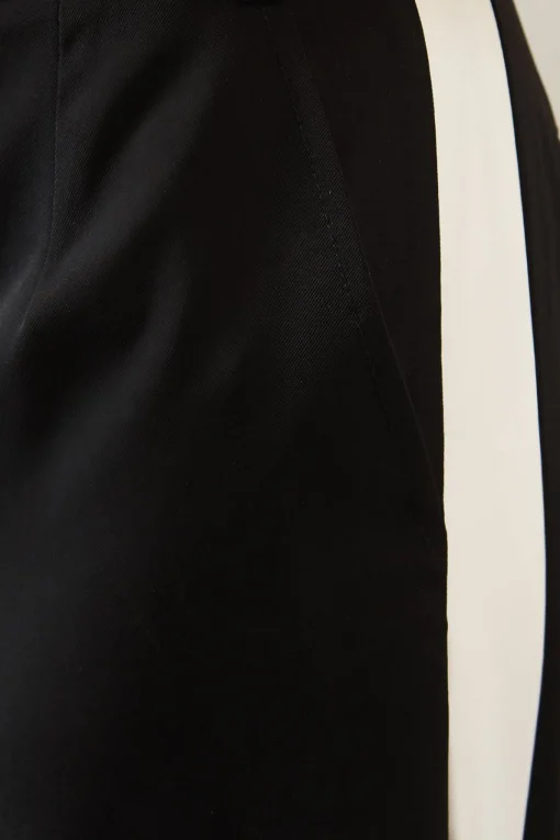 Petite Side Stripe Wide Leg Trousers