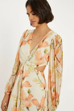 Petite Soft Floral Detail Cut Out Maxi Dress