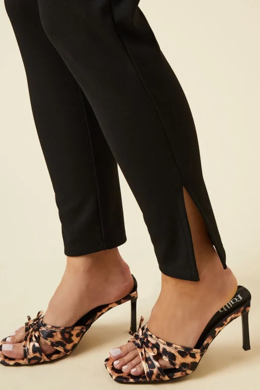 Petite Split Detail Ponte Trouser