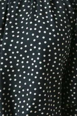 Petite Spot Shoulder Detail Shirred Hem Blouse