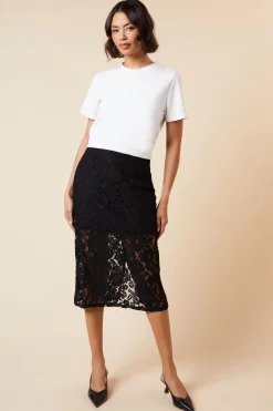 Petite Tailored Lace Maxi Skirt