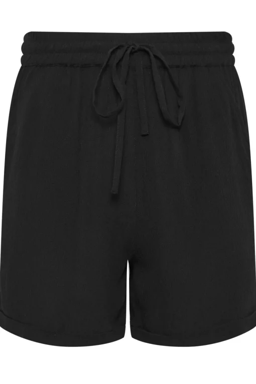 Petite Textured Tie Waist Shorts