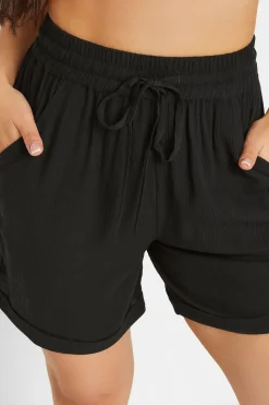 Petite Textured Tie Waist Shorts