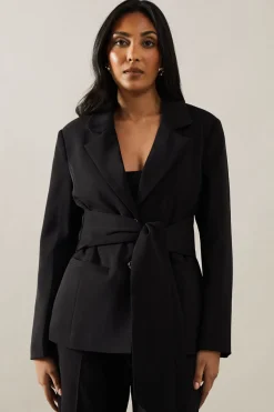 Petite Tie Front Blazer