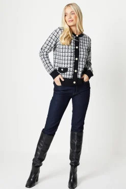 Petite Tweed Button Front Cardigan