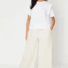Petite Twill Paperbag Straight Leg Trouser