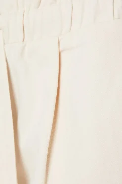 Petite Twill Paperbag Straight Leg Trouser