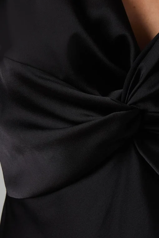 Petite Twist Front Angel Sleeve Maxi Bridesmaids Dress