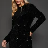Petite Velvet Sequin Mini Dress