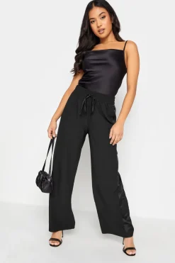 Petite Wide Leg Tuxedo Trousers