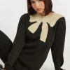 Petite Woven Bow Jumper