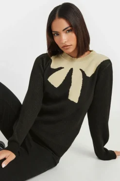 Petite Woven Bow Jumper