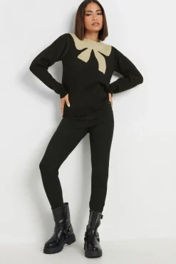 Petite Woven Bow Jumper