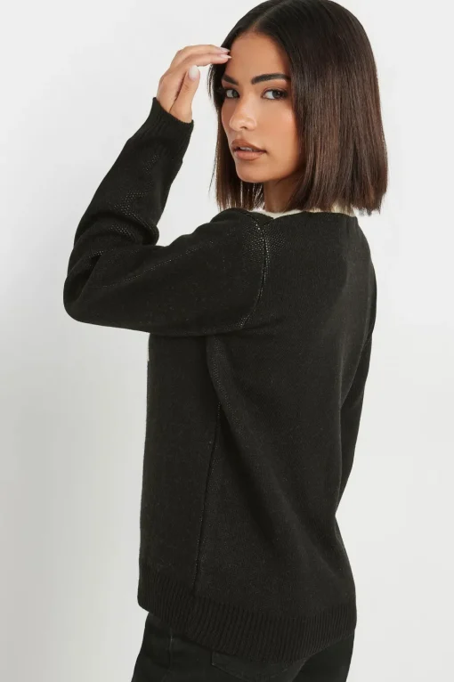 Petite Woven Bow Jumper