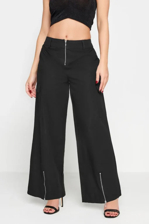 Petite Zip Detail Cargo Trousers