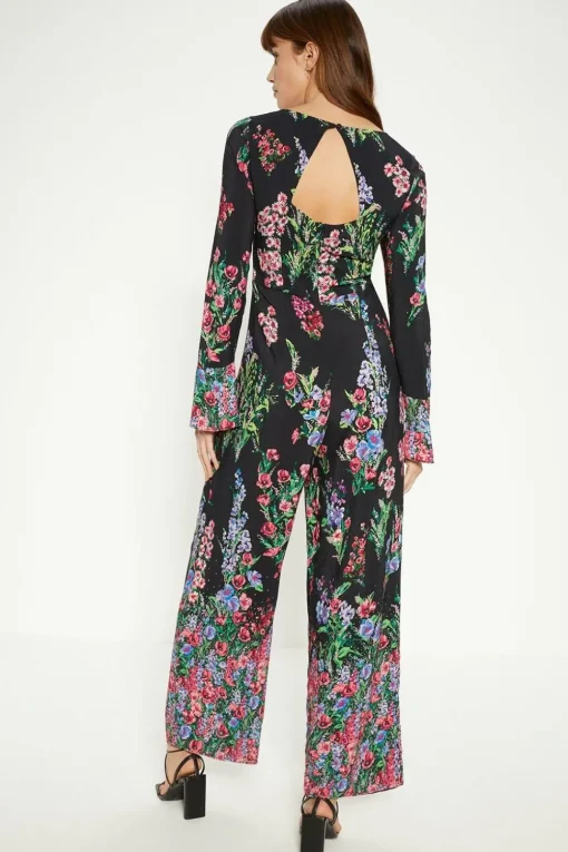 Placement Border Floral Jumpsuit