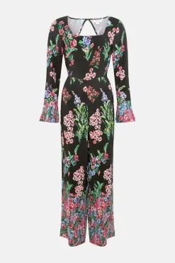 Placement Border Floral Jumpsuit