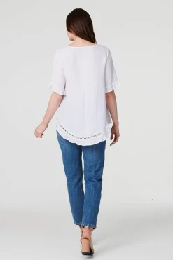 Plain 1/2 Sleeve Layered Blouse