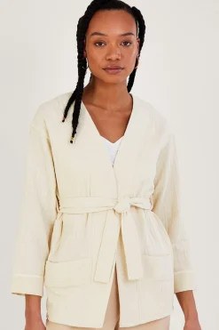 Plain Pocket Tie Jacket