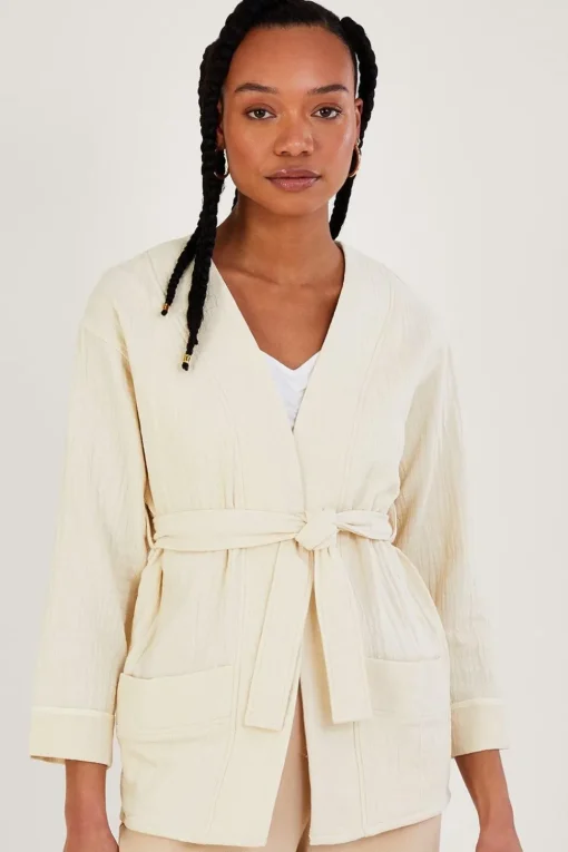 Plain Pocket Tie Jacket