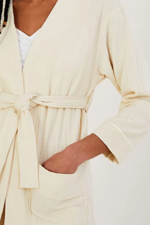Plain Pocket Tie Jacket
