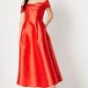 Pleat Detail Midi Dress