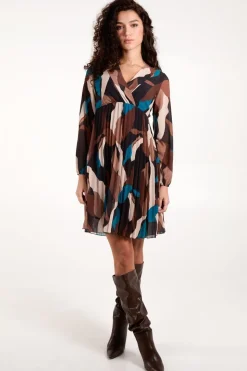 Pleated Wrap Dress