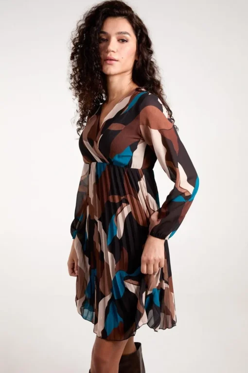 Pleated Wrap Dress