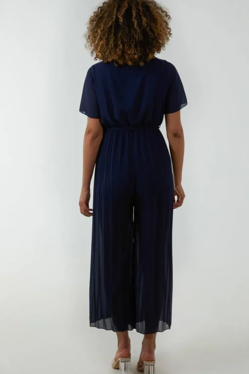 Pleated Wrapover Jumpsuit