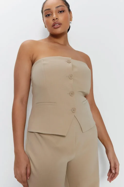 Plus Premium Tailored Bustier Jumpsuit