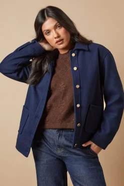 Pocket Detail Button Through Jacket