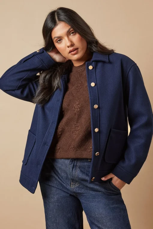 Pocket Detail Button Through Jacket