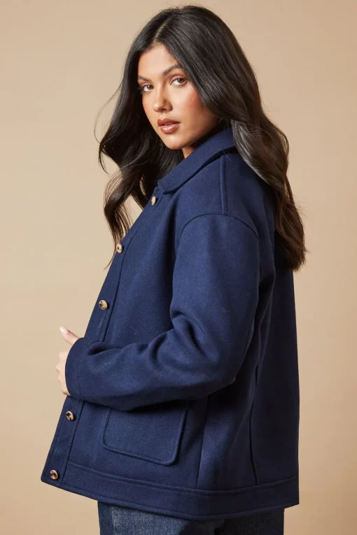 Pocket Detail Button Through Jacket