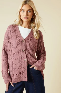 Pointelle Button Down Cardigan