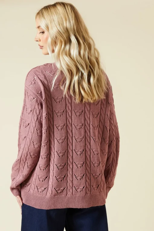 Pointelle Button Down Cardigan