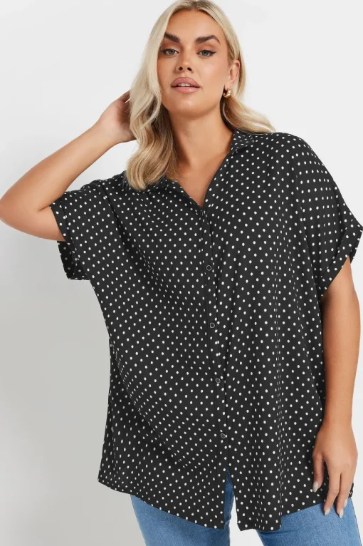 Polka Dot Structured Jersey Shirt