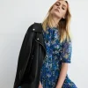Polyester Floral Belted Mini Dress