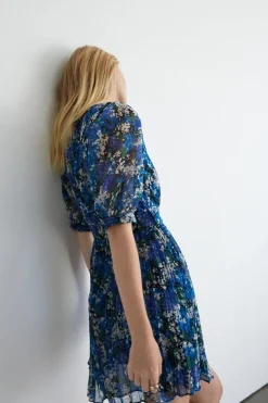 Polyester Floral Belted Mini Dress