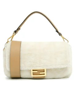 Preloved Baguette Shearling Shoulder Bag