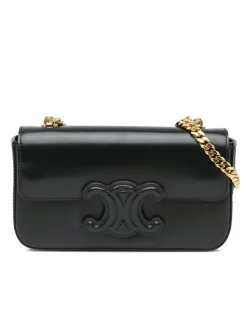 Preloved Calfskin Chain Shoulder Bag with Gold-Tone Strap